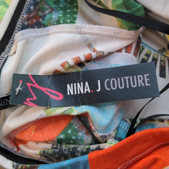 NWT Nina J Couture Vintage Y2K Bulgari Orange Size M Midi Flowy Skirt - Picture 6 of 7